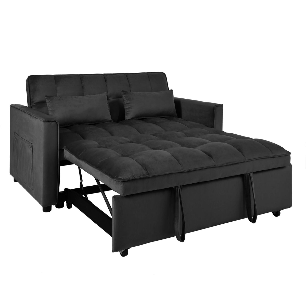 3 In 1 Pull Out Couch Convertible Sofa Bed With Reclining Backrest, photo 3 of 35