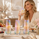 Iridescent Luster Pearl Radiance Set of 4 Wine Glasses 10oz