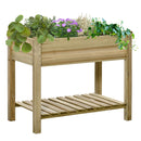 36" x 20" x 30" Raised Garden Bed, Elevated Wood Planter Box with Legs and Storage Shelf for Backyard, Patio, Balcony to Grow Vegetables, Herbs, and Flowers
