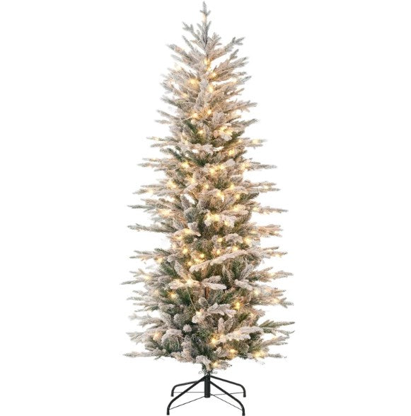 Artificial Flocked Christmas Tree with Warm Lights, photo 2 of 8