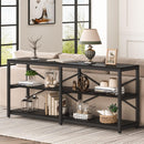 Console Table With X Back Design, Extra Long Storage by HouseOfZazla