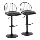 Riley - Farmhouse Adjustable Height Barstool With Swivel With Rounded T Footrest (Set of 2) by HouseOfZazla