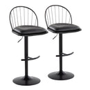 Riley - Farmhouse Adjustable Height Barstool With Swivel With Rounded T Footrest (Set of 2) by HouseOfZazla