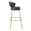 Jie - Fixed Height Contemporary Barstool With Swivel With Round Footrest (Set of 2) by HouseOfZazla