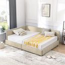Mid-Century Storage Upholstered Tufted Bed Frame With Backrest And Armrests by HouseOfZazla