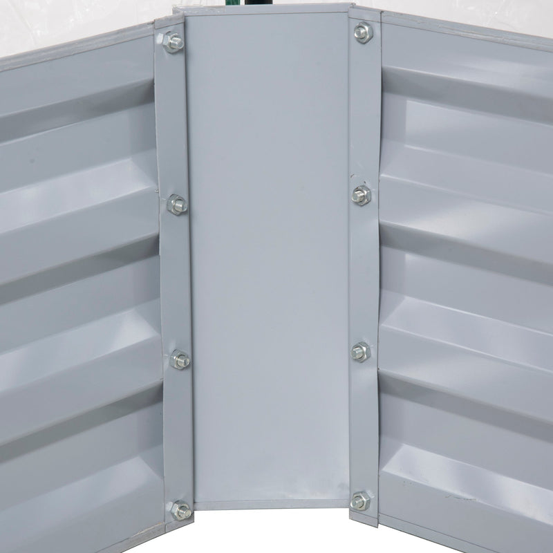 4' x 3' Galvanized Raised Garden Bed with Mini PVC Greenhouse Cover, Outdoor Metal Planter Box with 2 Roll-Up Windows for Growing Flowers, Fruits, Vegetables and Herbs, Clear