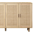 Elegant And Functional 4 Door Rattan Decorative Storage Cabinet by HouseOfZazla