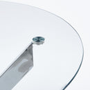 Dining Table With Cross Metal Leg And Tempered Glass, Modern Space Saving Kitchen Table For Living Room by HouseOfZazla
