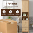 Tall Bathroom Cabinet With 1 Door, 3 Drawers, Open Storage - Wood by HouseOfZazla