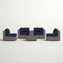 Wicker Seating Group Set With Table And Cushions by Unique Piece Furniture
