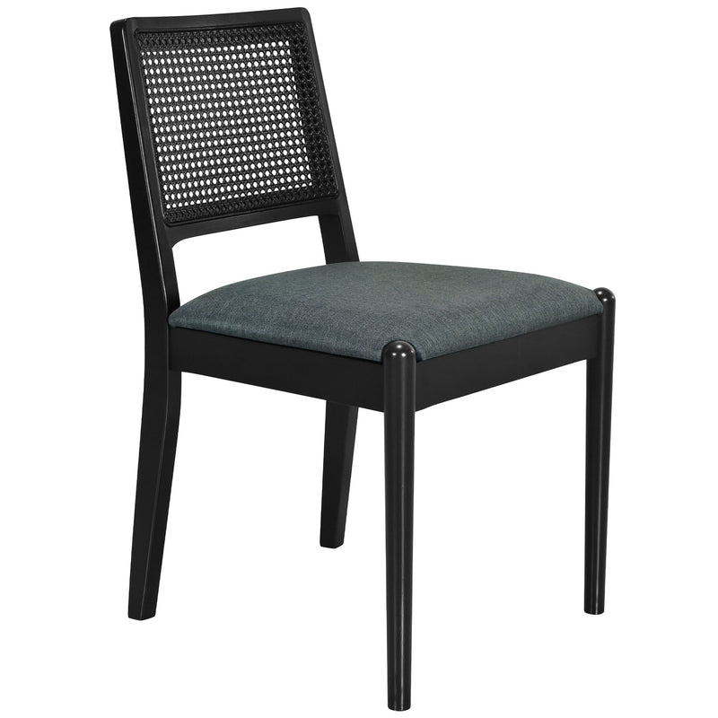 5-Piece Rattan Round Dining Table Set, Wood Table with Hexagonal Base and Upholstered Chairs for Dining Room, Kitchen,Indoor Use, Black+Gray