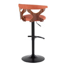 Gardenia - Contemporary Adjustable Barstool With Swivel With Rounded T Footrest (Set of 2) by HouseOfZazla
