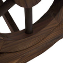 2-Person Wooden Garden Bench, Outdoor Wagon Wheel Porch Bench for Backyard Garden, Support 550 LBS, Rustic Country Style Patio Furniture, Brown