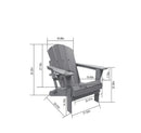 Folding Adirondack Chair with Side Table, 3-Piece Set