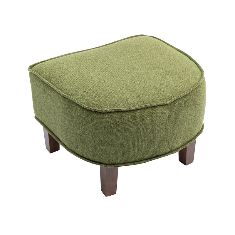 Accent Chair with Ottoman, Mid Century Modern Barrel Chair Upholstered Club Tub Round Arms Chair for Living Room
