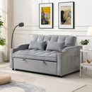 Modern Loveseat Futon Sofa With Pullout Bed, Adjustable Reclining Backrest, Toss Pillows by Unique Piece Furniture