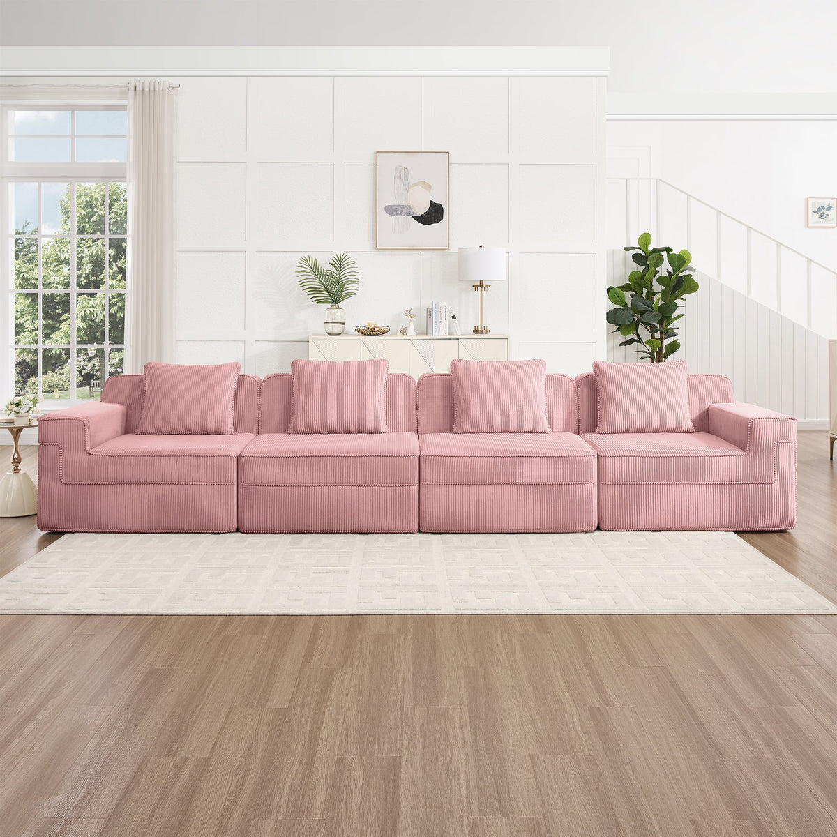Modular 4 Seat Boneless Sofa, Cloud Sectional Couch, photo 3 of 10