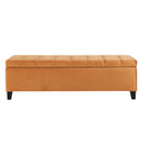 Wendover Elegant Tufted Storage Bench With Lift-Up Top And Birch Wood Legs by HouseOfZazla