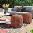 Wynne - Round Knitted Outdoor / Indoor Pouf - Orange by HouseOfZazla