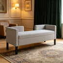 Upholstered Ottoman With 2 Bolster Pillows For Living Room - Gray by HouseOfZazla