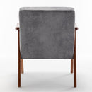 Mid Century Modern Accent Chair With Solid Wood Frame And Extra Thick Backrest by HouseOfZazla