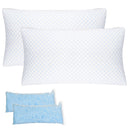 2 Pack Shredded Memory Foam Pillows Adjustable Cool Pillows with Extra Filling Machine Washable Cover for Side Back Stomach Sleepers