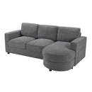 Modern L-Shaped Sectional Sofa With Curved Chaise, USB Ports, And Side Storage Pockets by HouseOfZazla