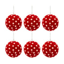 D3.9" Christmas Ball Ornaments, Set of 6