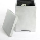 Outdoor Tank Table for Gas Fire Pits, Hides Propane Tank Cover, Concrete Light Gray, Side Handles