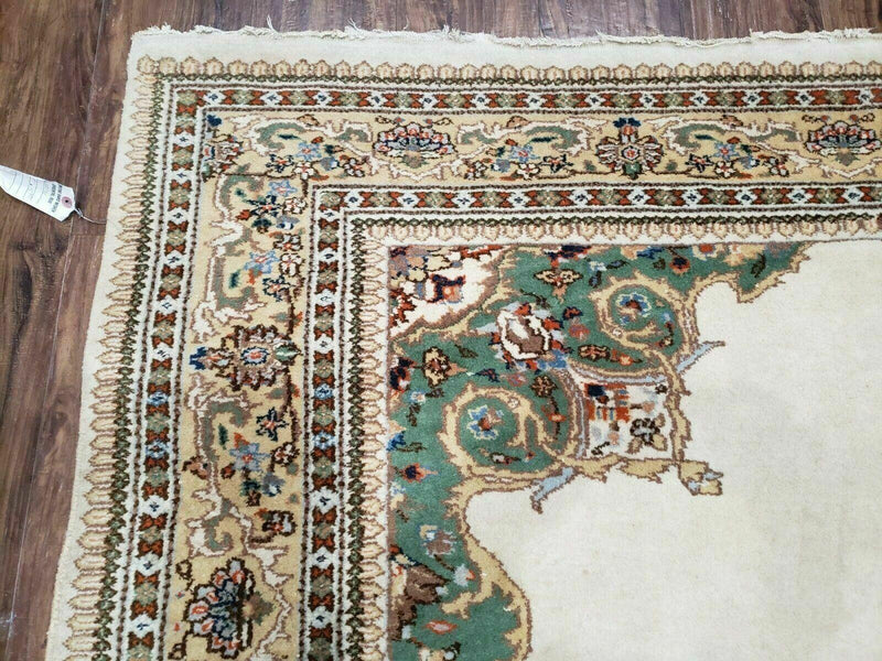 6' X 9' Vintage Handmade India Open Field Tribal Wool Rug Carpet Medallion Nice