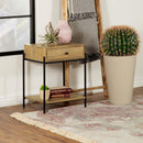 1 Drawer Accent Table With Bottom Shelf - Brown by HouseOfZazla