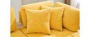 91.73" L-shaped Sofa Sectional Sofa Couch with 2 Stools and 2 Lumbar Pillows for Living Room, Yellow