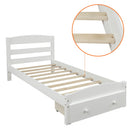 Platform Bed Frame With Storage Drawer And Wood Slat Support No Box Spring Needed by HouseOfZazla