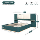 Queen Size Upholstered Platform Bed with Panel