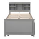 Platform Bed With Storage Headboard, USB, Trundle And 3 Drawers by HouseOfZazla
