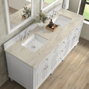 James Martin Lorelai 72" Double Bathroom Vanity, Bright White