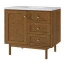 James Martin Laurent 36" Dual Mount Single Bathroom Vanity, Honey Oak