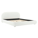 Cream Style Fabric Upholstered Bed, Simple Modern Bedroom Double Bed, Queen by HouseOfZazla