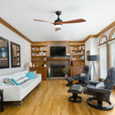 Ceiling Fan With 3 Blades, Remote Control, Reversible DC Motor, Noiseless Operation, 3 Downrods by HouseOfZazla