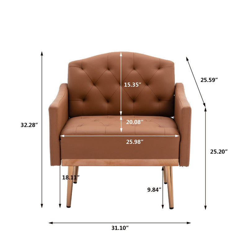 Accent Chair, leisure single sofa with Rose Golden feet