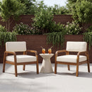 Outdoor Acacia Wood Armchair Set with Weather-Resistant Cushions by HouseOfZazla