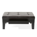 Chatham Ottoman With Drawer Leather Storage Solution - Dark Coffee by HouseOfZazla
