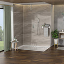 16" Ceiling Mount Square Shower System With Waterfall Tub Spout And Rough In Valve by HouseOfZazla