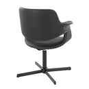 Vintage Flair - Mid-Century Modern Swivel Chair With X - Pedestal - Black by HouseOfZazla