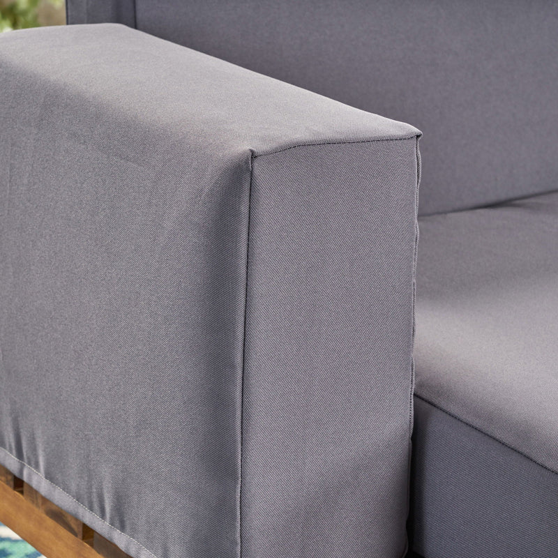 Outdoor Sofa With Cushions And Iron Legs - Dark Gray, photo 8 of 10