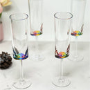 Halo - Oval Unbreakable Plastic Champagne Flutes Acrylic Wedding Glasses, 4Oz Capacity (Set of 4) - Clear by HouseOfZazla