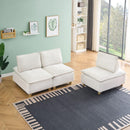 88-inch simple, modern and ultra-comfortable straight-row three-seater off-white flannel sofa is suitable for living rooms, bedrooms and balconies.