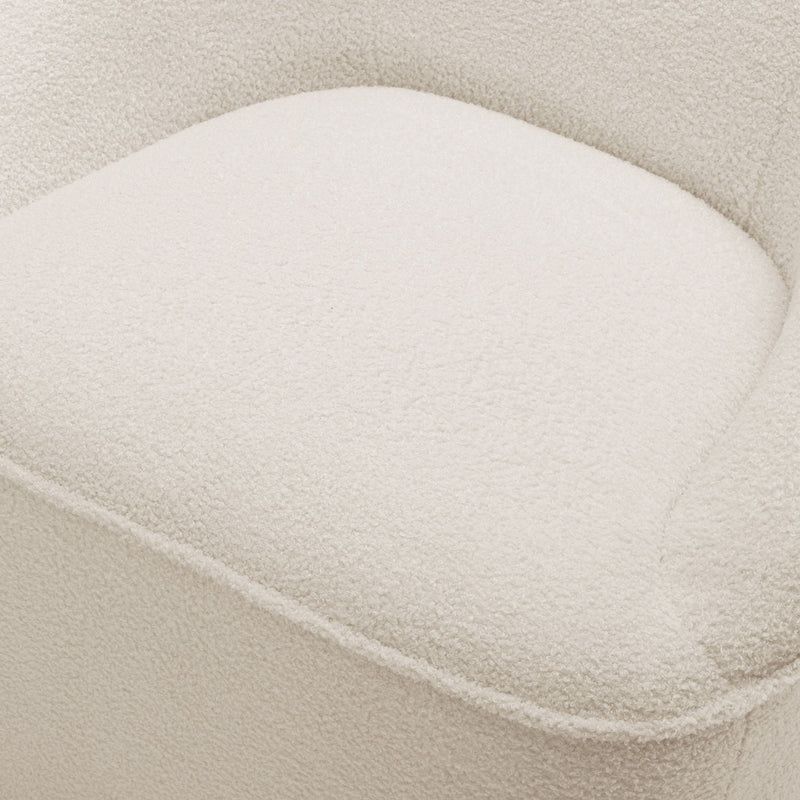 Anson - Swivel Chair With Soft Rounded Back - Off White, photo 10 of 11