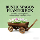 Small Wheelbarrow Wagon Flower Cart Wooden Mobile Garden Planter