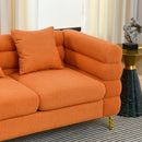 Oversized L - Shaped Corner Sofa, 5 Seater Sectional With 3 Cushions, Living Room Furniture - Orange by HouseOfZazla
